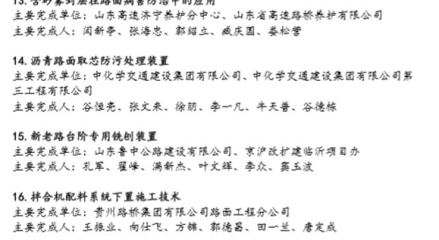 熱烈祝賀公司7項技術分別榮獲全國公路“微創(chuàng)新”大賽金、銀、銅獎